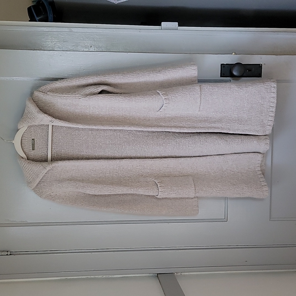 J.Crew Sweater Cardigan Jacket Small Wool Long Tan